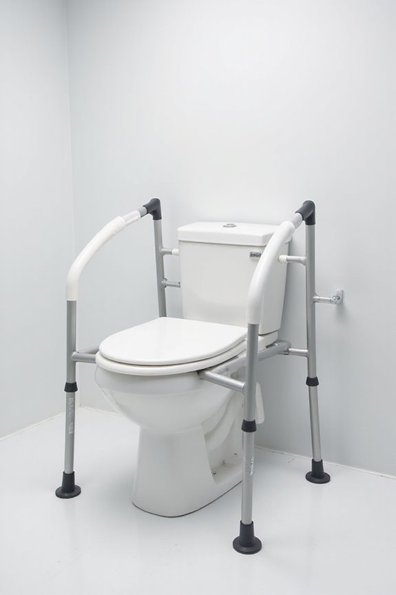 toilet support rails guide