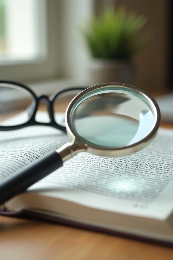 magnifying glasses improve reading speed